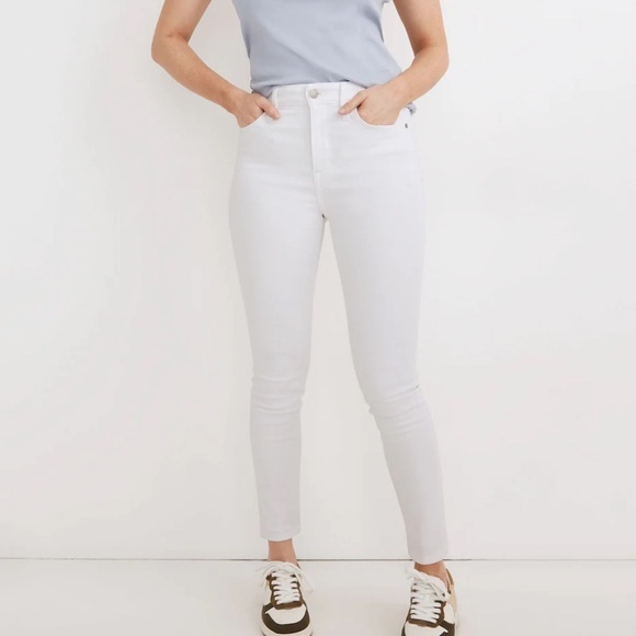 Madewell NWT Tall Curvy High-Rise Skinny Jeans in Pure White size 29 Tall - Picture 2 of 7